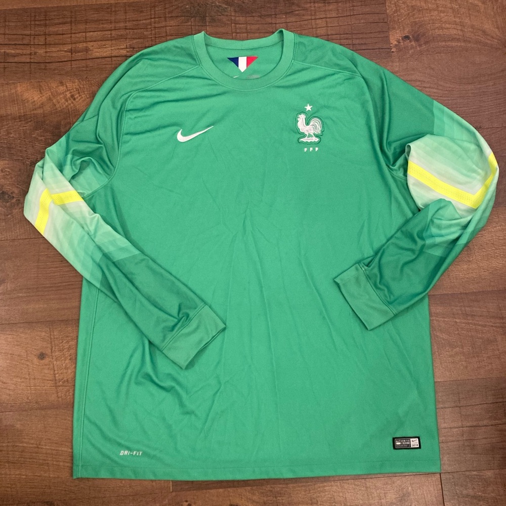 2014 France FFF Authentic Soccer Goalkeeper Jersey Nike Dri-Fit Men’s XXL